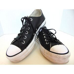 Converse Jack Purcell Ox men's Size 9.5 black leather low cut sneakers.